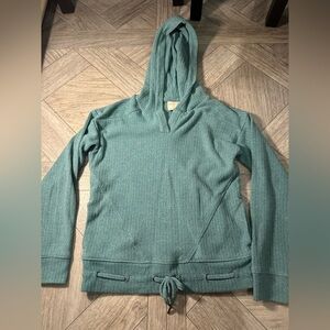 Teal V-Neck Hoodie for Women